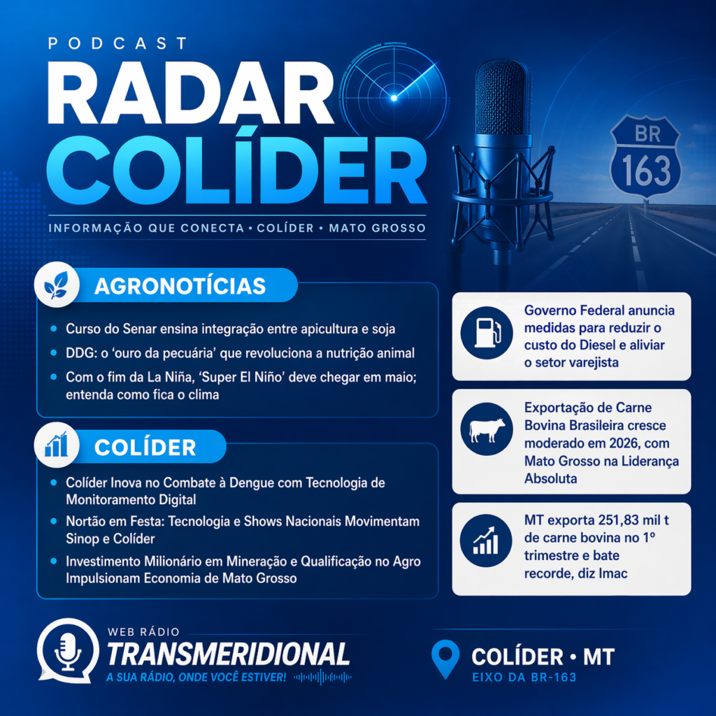 🎧 NO AR: Radar Colíder – Informação, Tecnologia e o Poder do Agro! 🎧 NO AR: Radar Colíder – Informação, Tecnologia e o Poder do Agro!