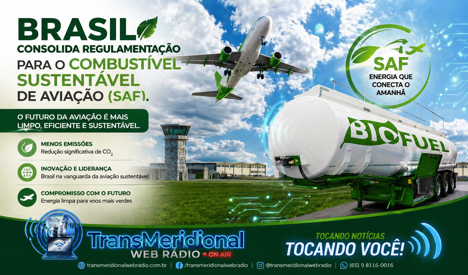 Brasil consolida regulamentação para o Combustível Sustentável de Aviação (SAF)