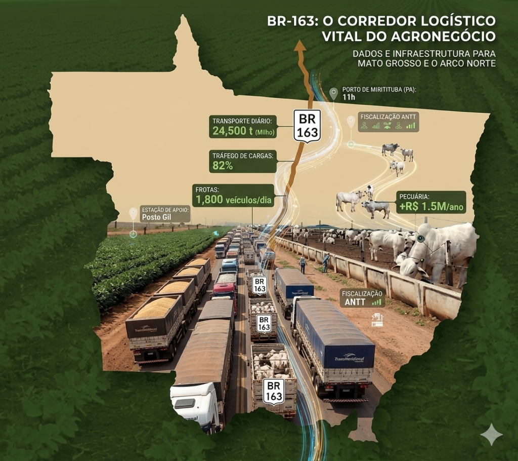 BR-163 em 2026: Entre o Recorde da Safra e o Gargalo das Filas em Miritituba