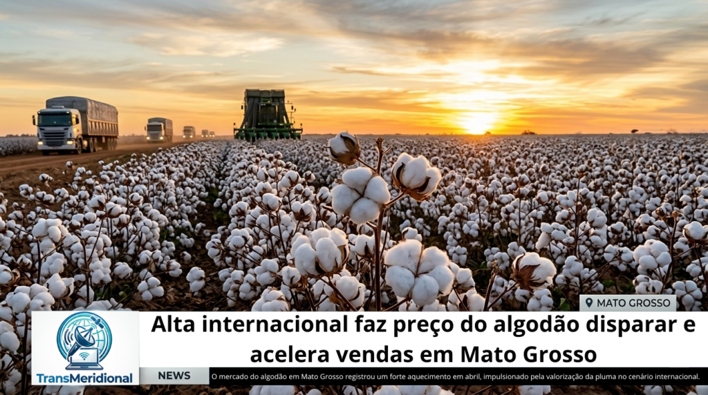 Alta internacional faz preço do algodão disparar e acelera vendas em Mato Grosso
