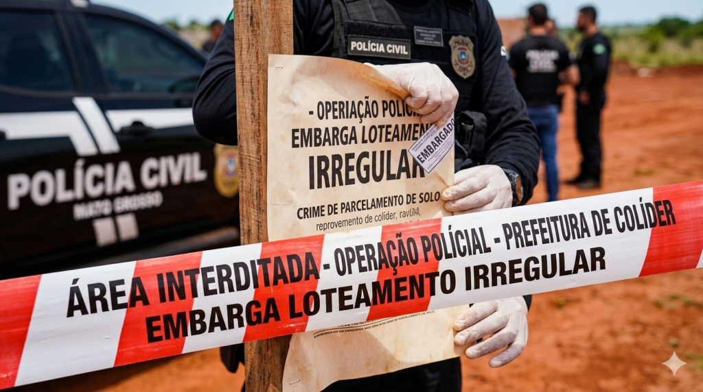COLÍDER URGENTE: Prefeitura embarga loteamento irregular e aciona Polícia Civil contra crime de parcelamento de solo COLÍDER URGENTE: Prefeitura embarga loteamento irregular e aciona Polícia Civil contra crime de parcelamento de solo