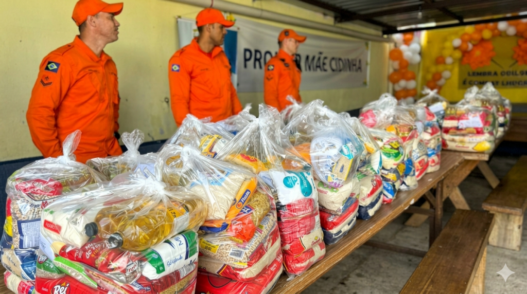 Bombeiros doam 5 toneladas de alimentos em Primavera do Leste após Corrida Homens do Fogo Bombeiros doam 5 toneladas de alimentos em Primavera do Leste após Corrida Homens do Fogo