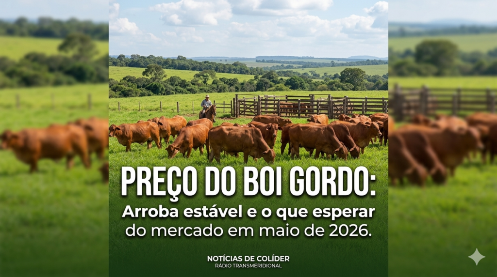 Colíder. Preço do Boi Gordo: Arroba estável e o que esperar do mercado em maio de 2026