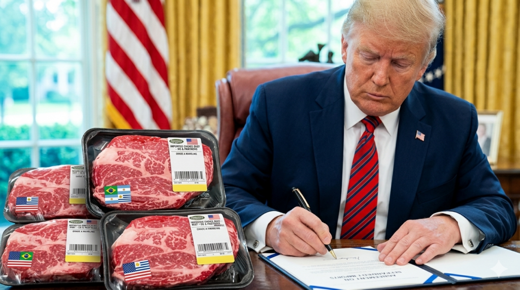 Trump reduz tarifas e amplia importação de carne para conter preços; Brasil deve ser beneficiado