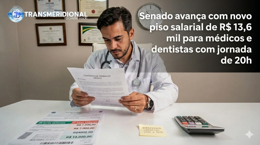 Senado avança com novo piso salarial de R$ 13,6 mil para médicos e dentistas com jornada de 20h