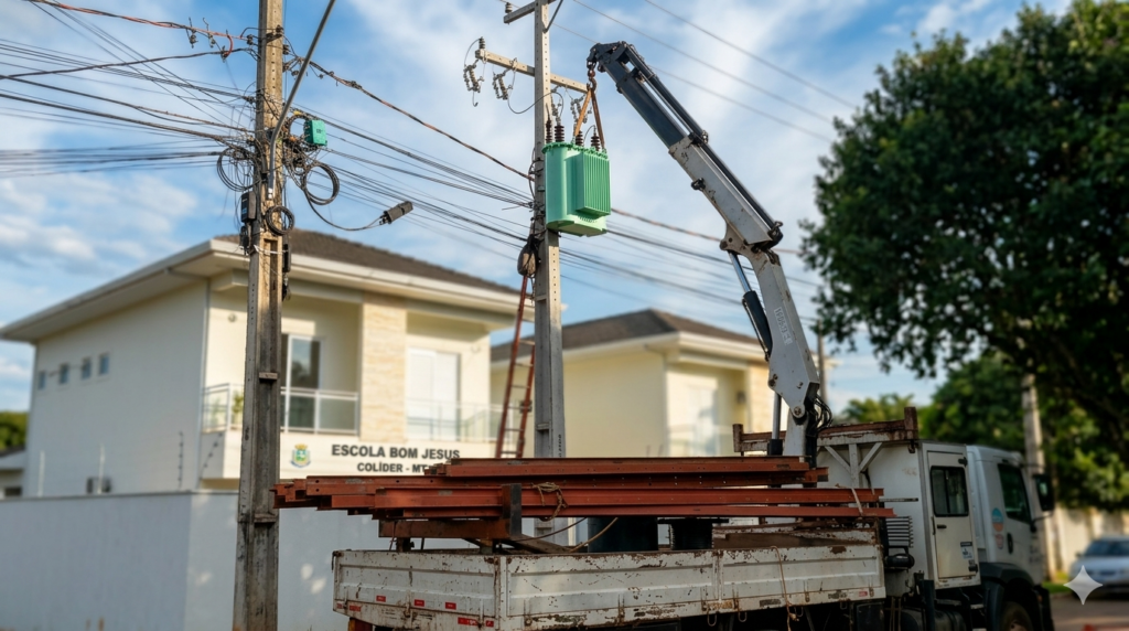 Energisa troca transformador e restabelece energia na Escola Bom Jesus em Colíder Energisa troca transformador e restabelece energia na Escola Bom Jesus em Colíder
