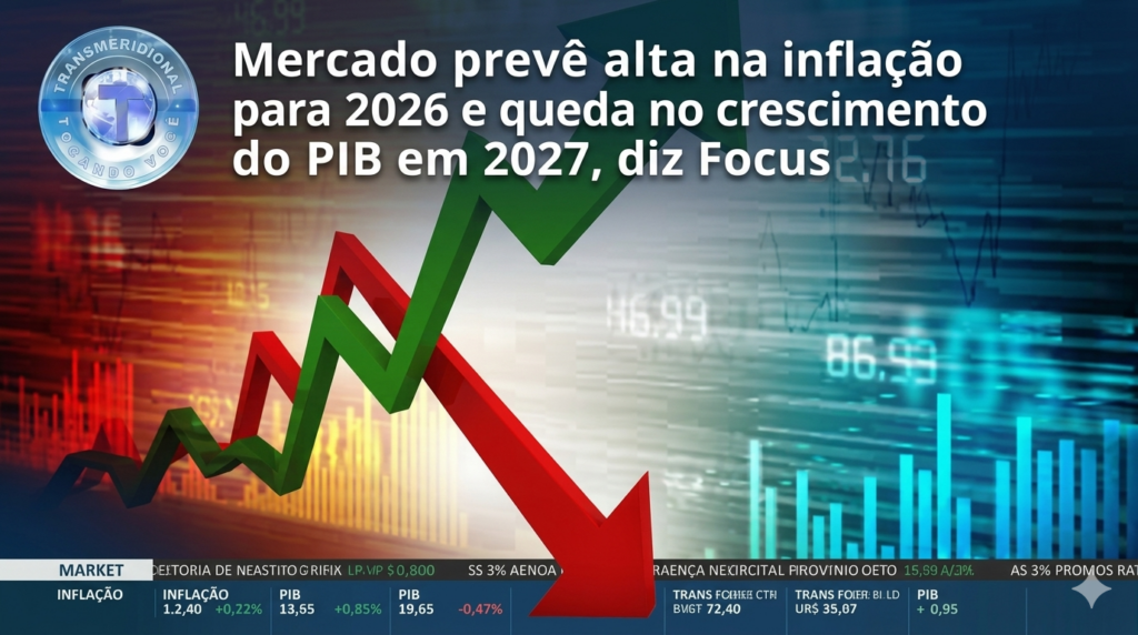 Mercado prevê alta na inflação para 2026 e queda no crescimento do PIB em 2027, diz Focus
