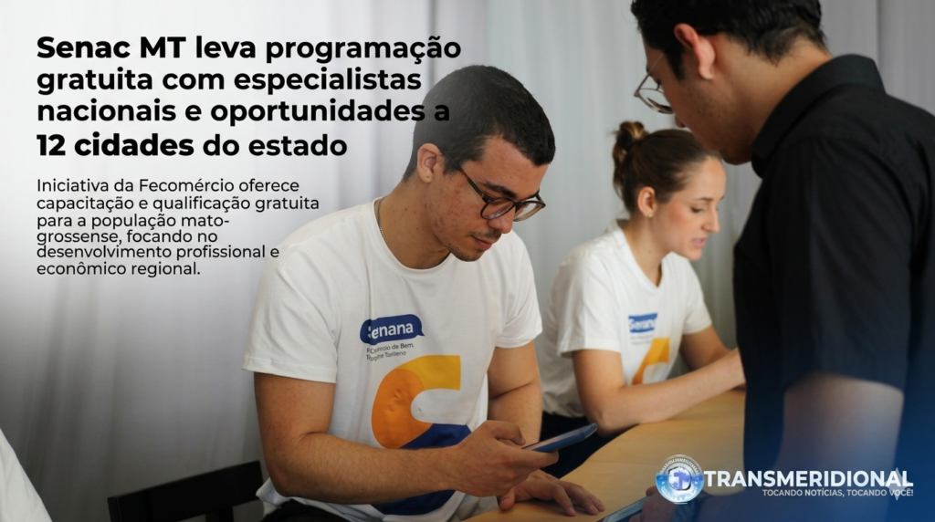 Senac MT leva programação gratuita com especialistas nacionais e oportunidades em Colíder e mais 12 cidades do estado