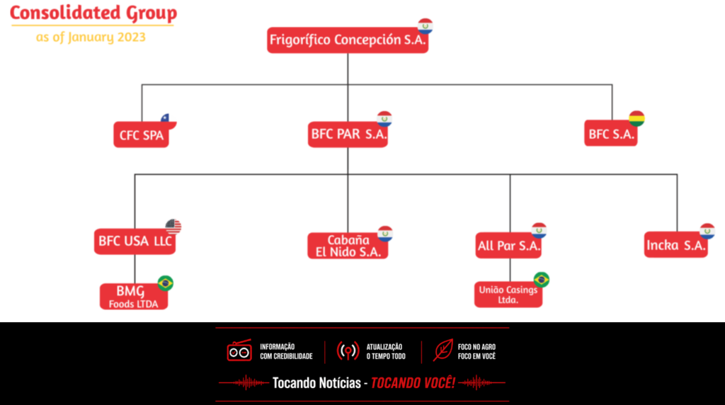Organograma social do grupo Concepcion em 2023.