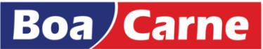 Logotipo azul e vermelho Boa Carne.