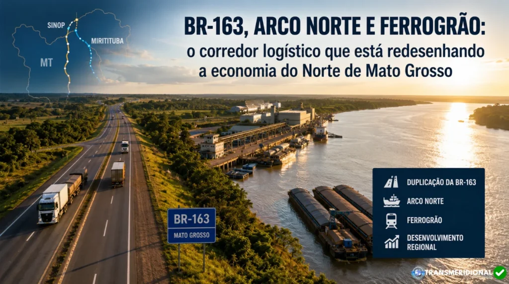 BR-163, Arco Norte e Ferrogrão: o corredor logístico que está redesenhando a economia do Norte de Mato Grosso BR-163, Arco Norte e Ferrogrão: o corredor logístico que está redesenhando a economia do Norte de Mato Grosso