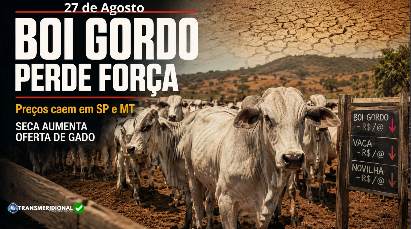 Mercado do boi perde força e seca acelera oferta de animais em Mato Grosso Mercado do boi perde força e seca acelera oferta de animais em Mato Grosso