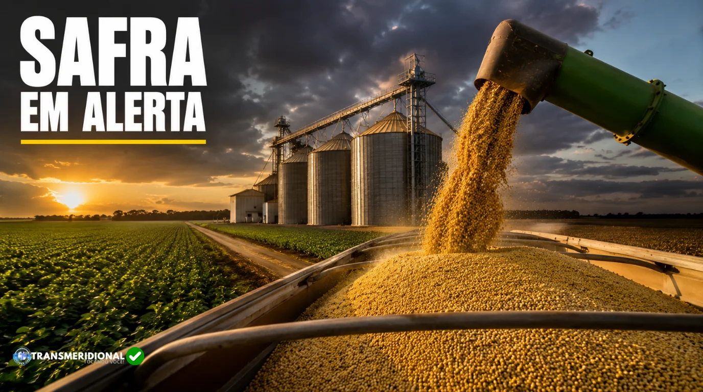 Soja descarregando no vagão e silos ao fundo style=