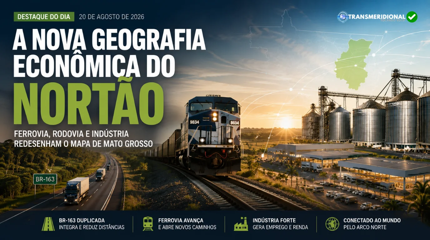 A nova geografia econômica do Nortão: ferrovia, rodovia e indústria redesenham o mapa de Mato Grosso A nova geografia econômica do Nortão: ferrovia, rodovia e indústria redesenham o mapa de Mato Grosso