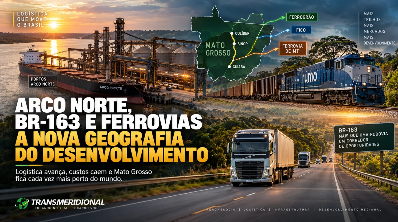 Arco Norte, BR-163 e ferrovias: a semana em que a log&iacute;stica confirmou a mudan&ccedil;a do mapa econ&ocirc;mico de Mato Grosso