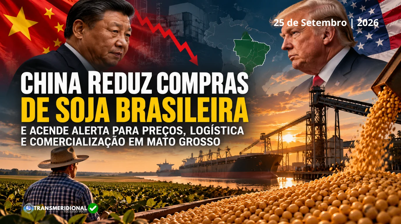 China reduz compras de soja brasileira e acende alerta para preços, logística e comercialização da nova safra em Mato Grosso