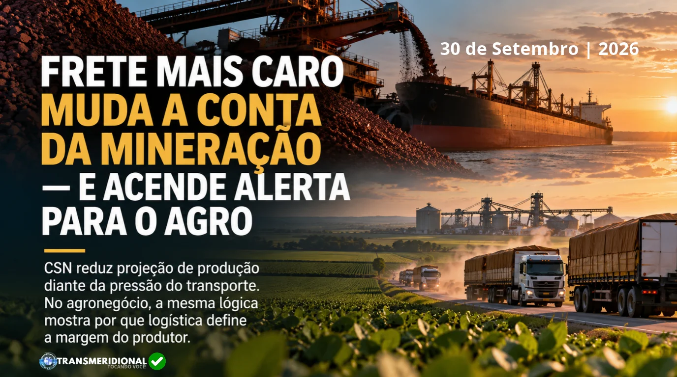 Frete mais caro muda a conta da mineração — e acende alerta para o agro