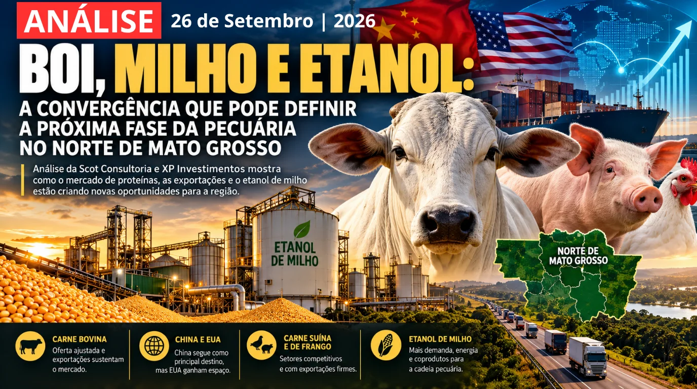 BOI, MILHO E ETANOL: a convergência que pode definir a próxima fase da pecuária no Norte de Mato Grosso