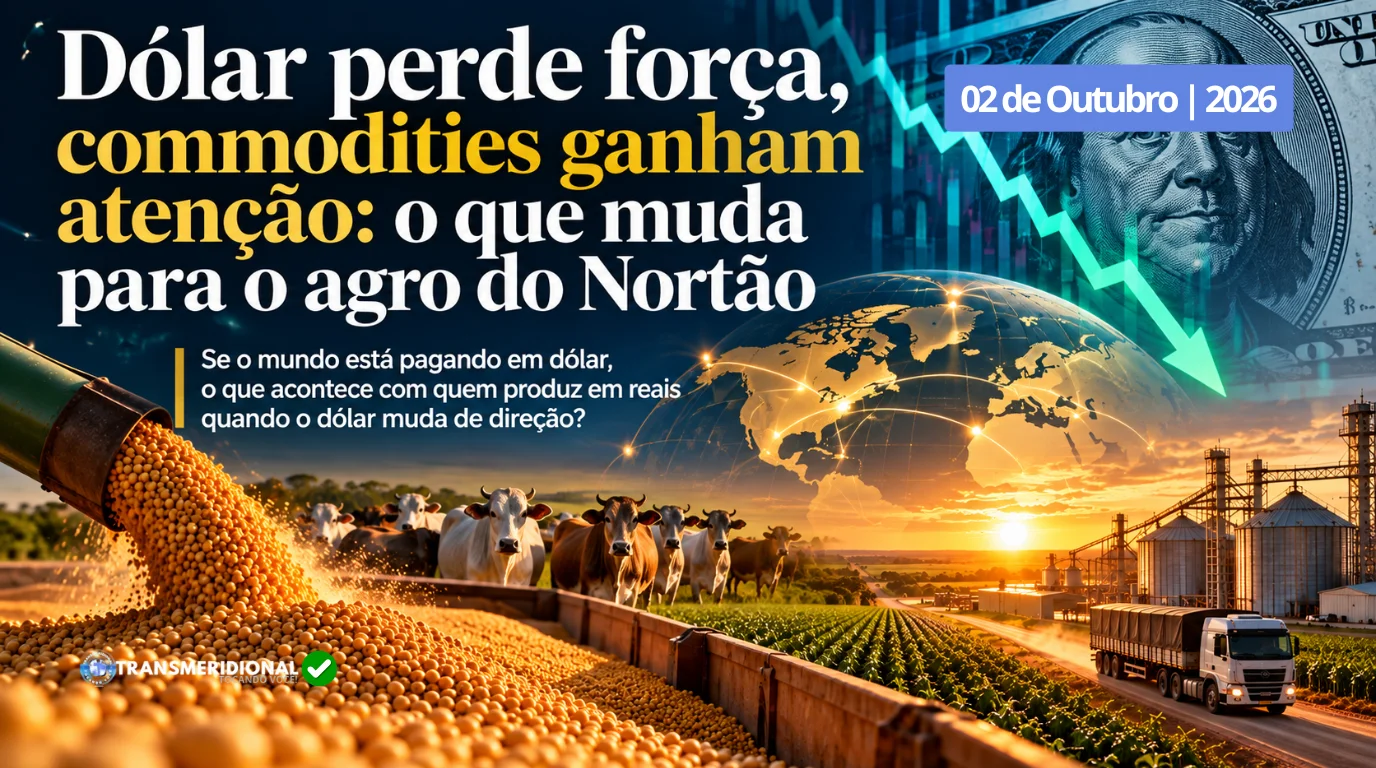 Dólar perde força, commodities ganham atenção: o que muda para o agro do Nortão