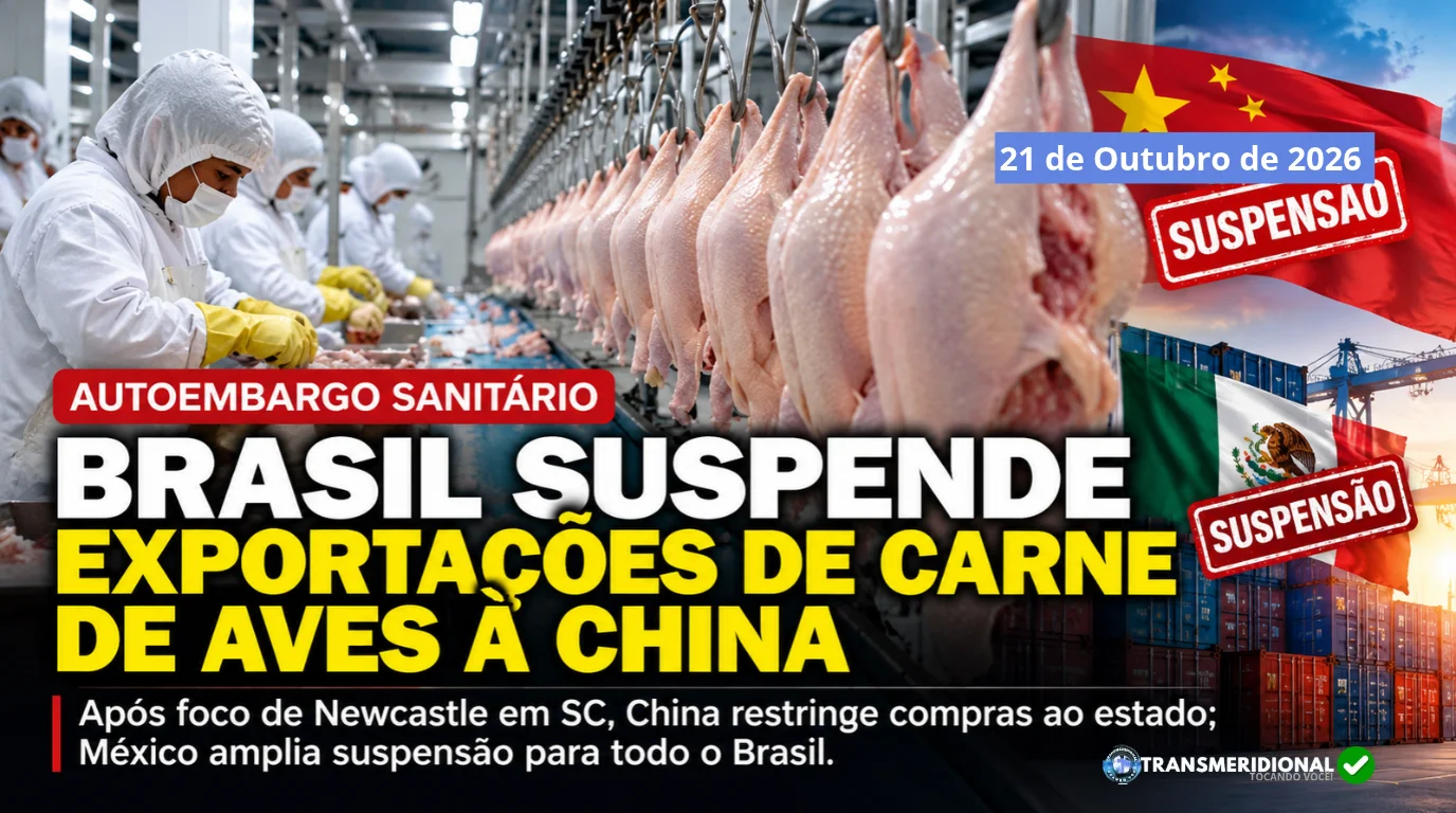 China restringe importa&ccedil;&otilde;es de carne de aves de Santa Catarina ap&oacute;s Newcastle; M&eacute;xico suspende compras de todo o Brasil