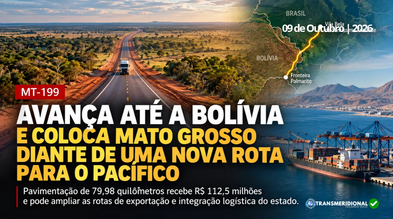 MT-199 avan&ccedil;a at&eacute; a Bol&iacute;via e coloca Mato Grosso diante de uma nova rota para o Pac&iacute;fico