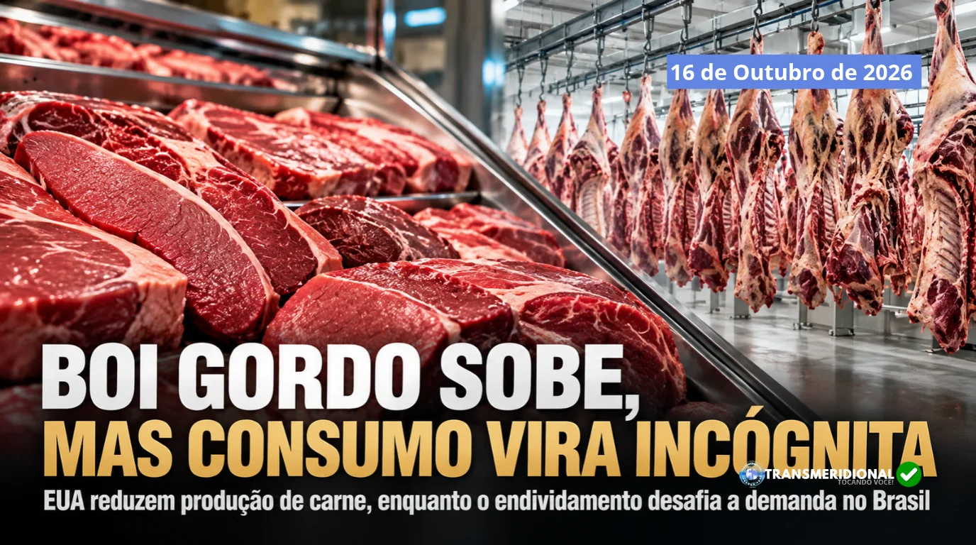 Boi gordo sobe no Brasil enquanto EUA reduzem oferta de carne e endividamento desafia consumo interno